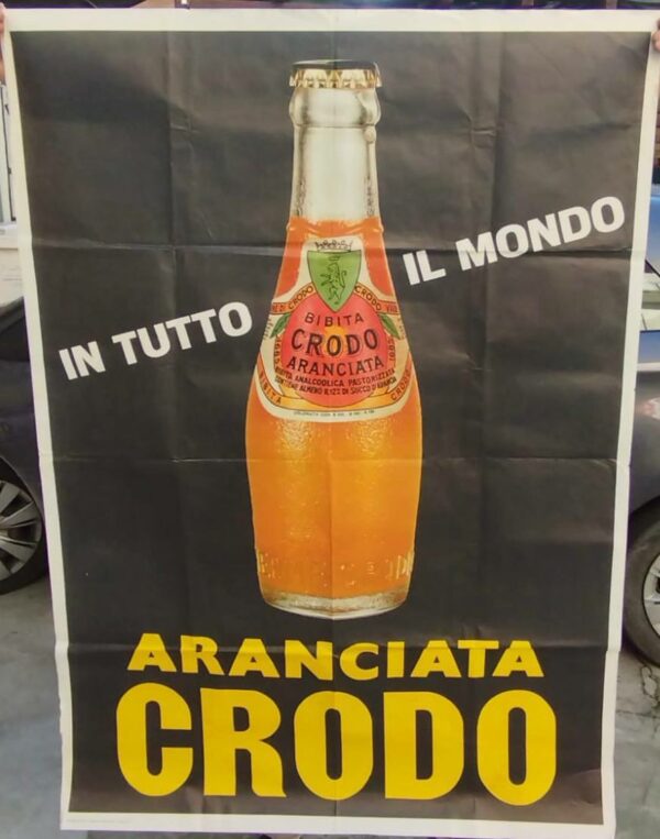 Manifesto aranciata Crodo 1977 misure 100 x 140 telato